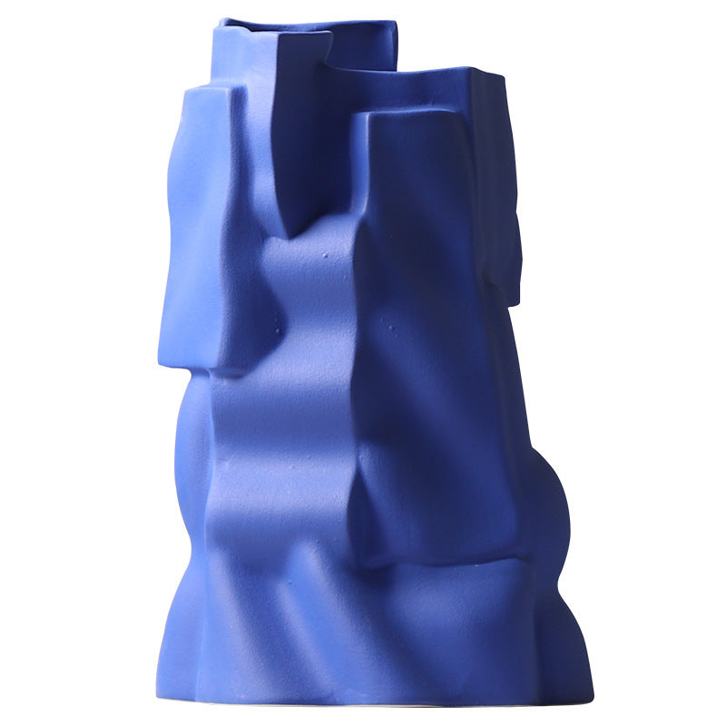 Simple Ceramic Vase Shaped Klein Blue Flower Ware