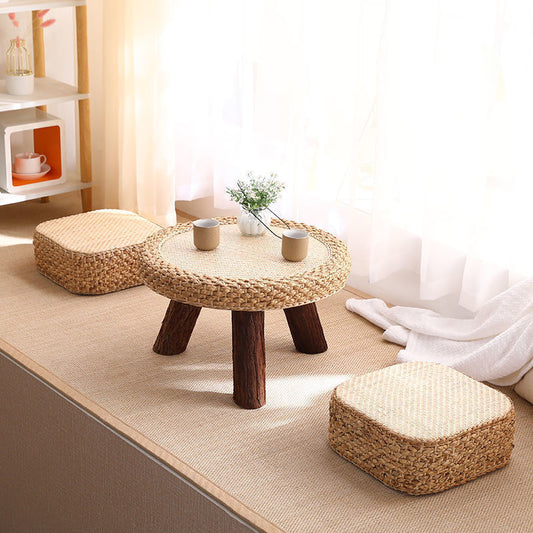 Handmade Rattan Round Bay Window Coffee Table