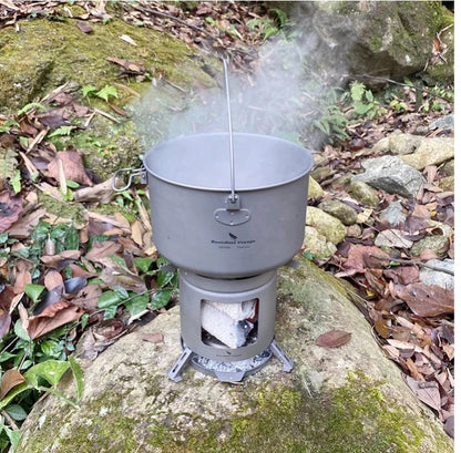 Pure Titanium Hanging Pot Cooking Rice Soup Pot Healthy Light Outdoor Titanium Pot