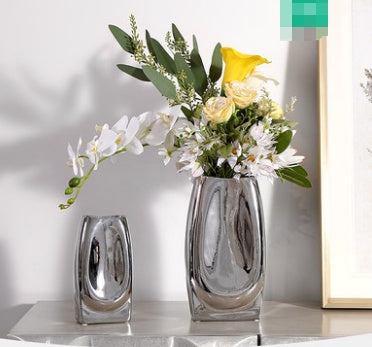 Silver Vase Decoration Simple Flower