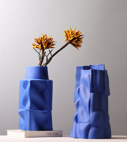 Simple Ceramic Vase Shaped Klein Blue Flower Ware