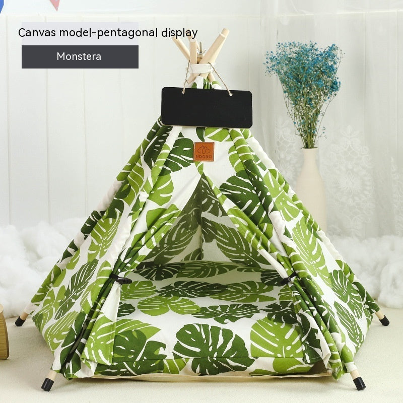 Pet Tent Cat House Removable And Washable Kennel Cat Villa Semi-enclosed Insulation Cat Nest Foldable Cat Tents